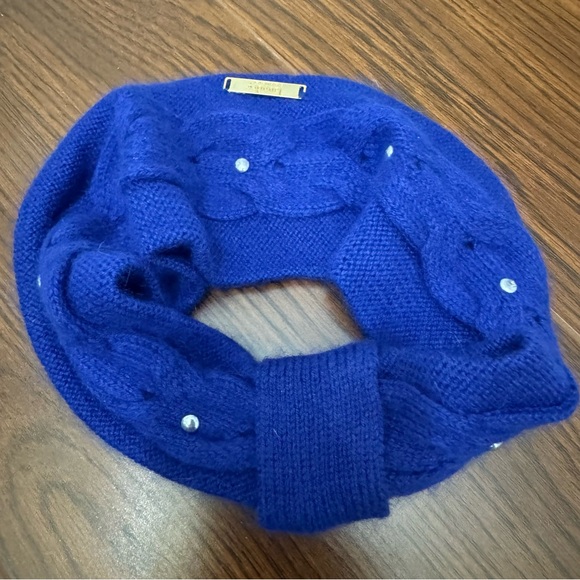 Laundry Shelli Segal Set Wool Gloves and Headband Ear Warmer Royal Blue Metallic - Picture 7 of 14